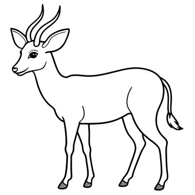 Beyaz arkaplanda antilop renklendirme sayfası