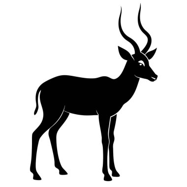 Beyaz arkaplanda antilop silueti tasarımı