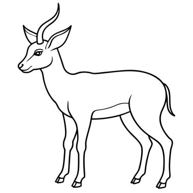 Beyaz arkaplanda ceylan boyama sayfası