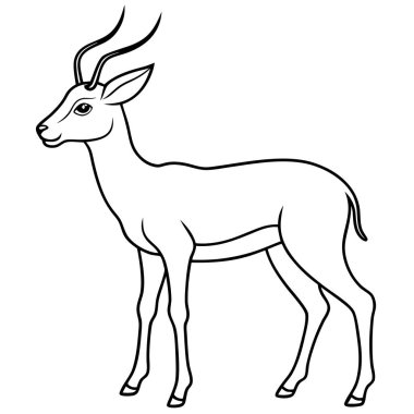 Beyaz arkaplanda ceylan boyama sayfası