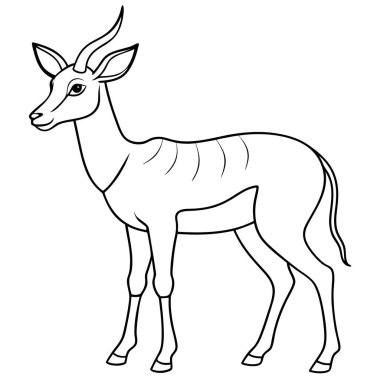 Beyaz arkaplanda ceylan boyama sayfası