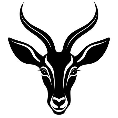 Beyaz arkaplanda ceylan silueti vektörü