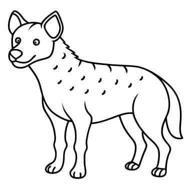  Beyaz arkaplanda sırtlan boyama sayfası