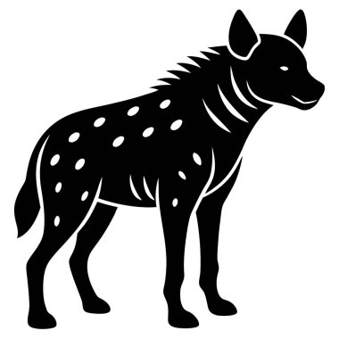  Beyaz arkaplanda sırtlan siluet vektörü