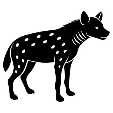  Beyaz arkaplanda sırtlan siluet vektörü