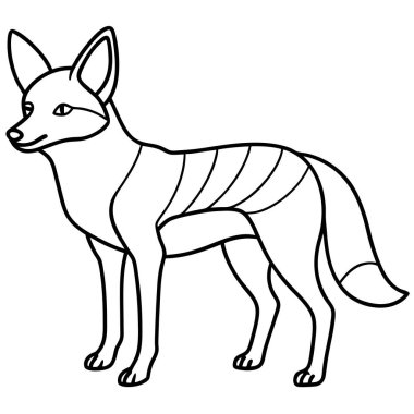 Beyaz arkaplanda Çakal renklendirme sayfası