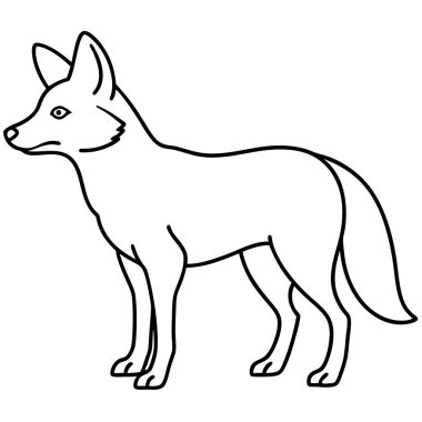 Beyaz arkaplanda Çakal renklendirme sayfası