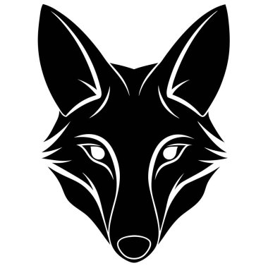 Beyaz arkaplanda çakal silueti tasarımı