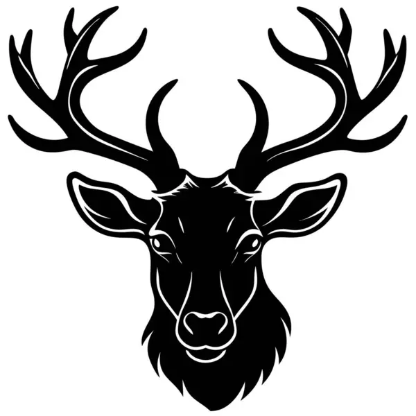 Beyaz arkaplanda geyik silueti vektörü