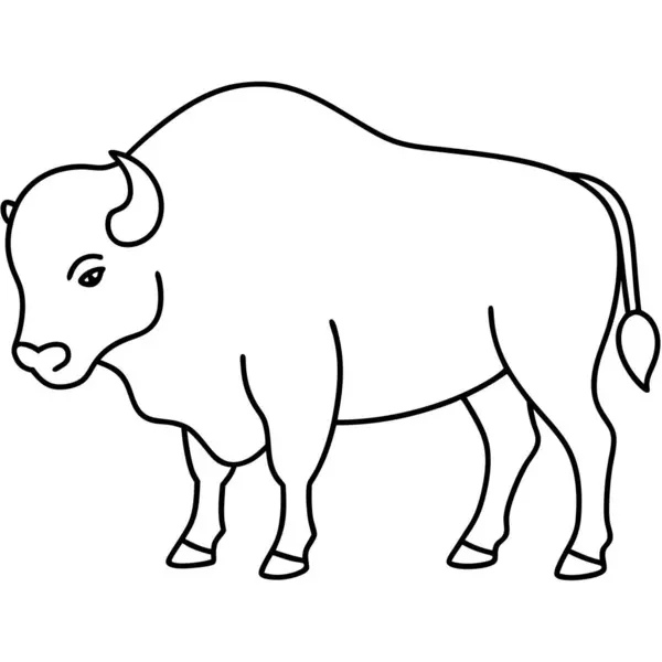 stock vector bison coloring page on white background