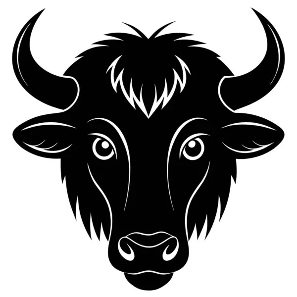 bizon siluet vektörü beyaz arkaplanda