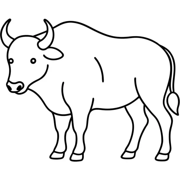 Beyaz arkaplanda bufalo boyama sayfası