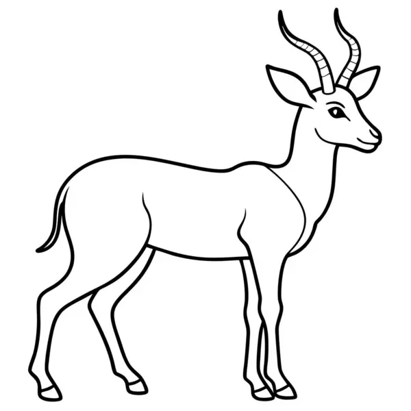 Beyaz arkaplanda antilop renklendirme sayfası