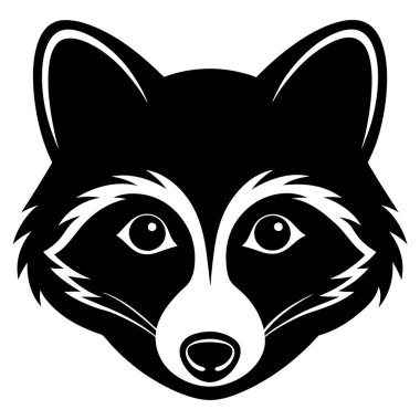 Beyaz arkaplanda rakun silueti renklendirme sayfası