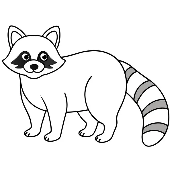 Beyaz arkaplanda rakun boyama sayfası