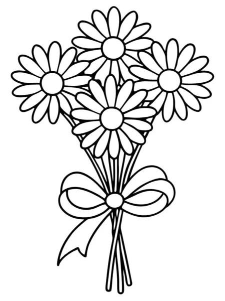 Beyaz arka planda çiçek ve botanik boyama sayfası