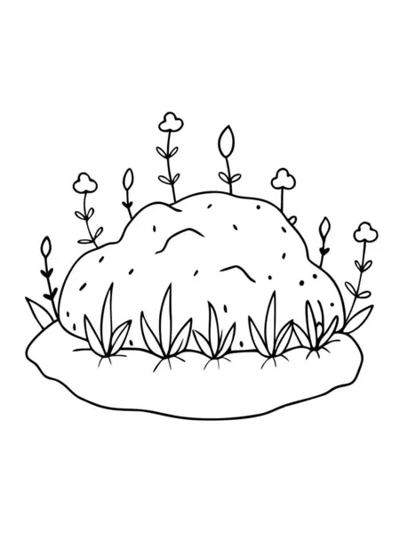 Beyaz arka planda çiçek ve botanik boyama sayfası