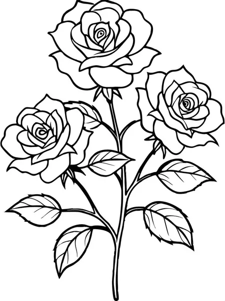 Beyaz arka planda çiçek ve botanik boyama sayfası