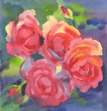 Çiçek arkaplan. Çiçekli suluboya arka plan. Tebrik kartı. Parti davetiye şablonu. Çiçek kartı. Bahar çiçekleri. Ev dekorasyonu için suluboya çiçek resmi.