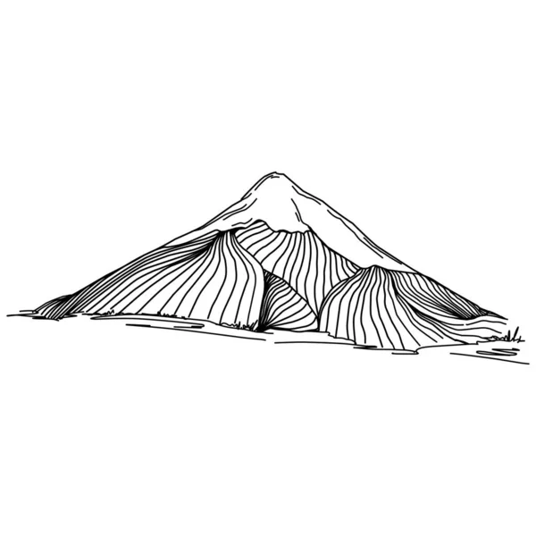 白い線画山のベクトル図 — ストックベクタ
