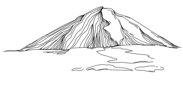 白い線画山のベクトル図 — ストックベクタ