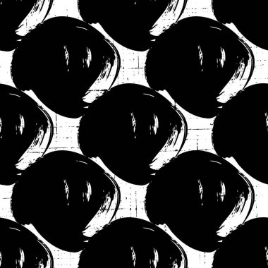 Vector soyut siyah fırça girdabı. Grunge fırça darbesiyle dekore edilmiş mürekkep. Siyah beyaz işlemeli mürekkep. Kusursuz bir arka plan modeli. Doku baskısı kumaş duvar kağıdı.