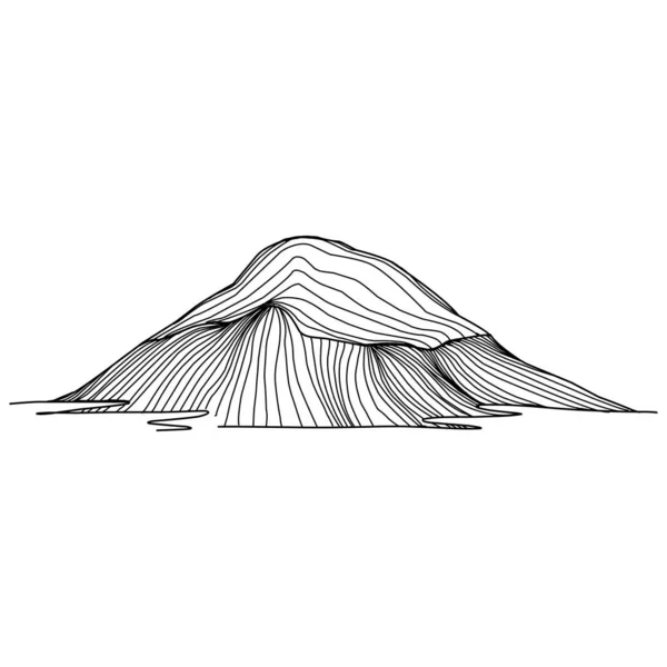 Kış Dağlarının Çizimi Dağlar Beyaz Arka Planda Çizim Yapar Karlı — Stok Vektör
