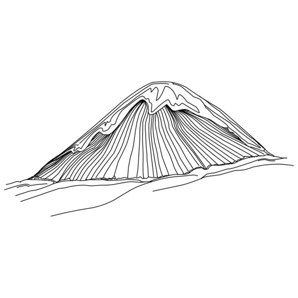 Esboço Manual Montanhas Inverno Montanhas Esboço Fundo Branco Picos Montanha — Vetor de Stock