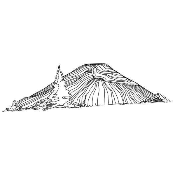 Esquisse Manuelle Des Montagnes Hiver Esquisse Des Montagnes Sur Fond — Image vectorielle