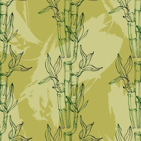 Nahtloses Muster Des Bambusblattes Hintergrund Florale Nahtlose Textur Mit Blättern — Stockvektor