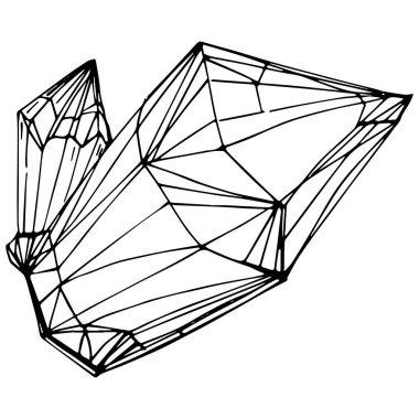 Bir elmasın vektör çizimi. soyut geometrik öge.