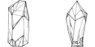 Bir elmasın vektör çizimi. soyut geometrik öge.