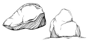 Bir kayanın vektör çizimi. soyut geometrik öge.