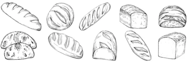 Bread Hand Drawn Illustration —  Vetores de Stock