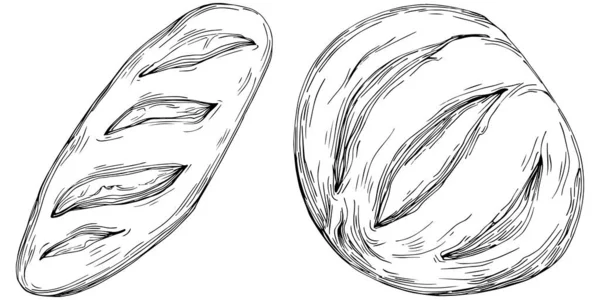 Bread Hand Drawn Illustration - Stok Vektor