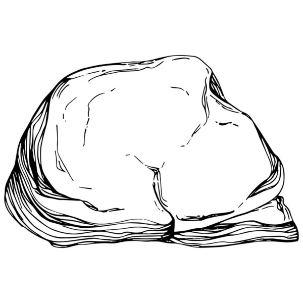 Illustrazione Disegnata Mano Una Roccia — Vettoriale Stock