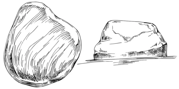 Ručně Kreslená Ilustrace Kamene — Stockový vektor