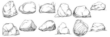 Bir kayanın el çizimi.