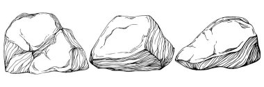 Bir kayanın el çizimi.