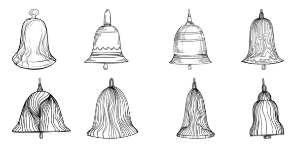 装飾的な鐘のセットのイラスト — ストックベクタ