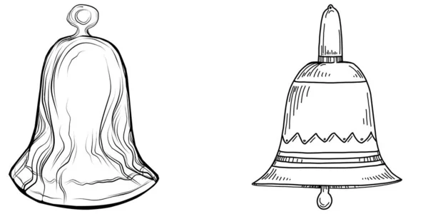 Ilustracja Zestawu Dekoracyjnych Dzwonów — Wektor stockowy
