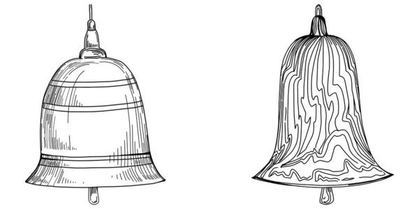 Illustration Einer Reihe Von Dekorativen Glocken — Stockvektor