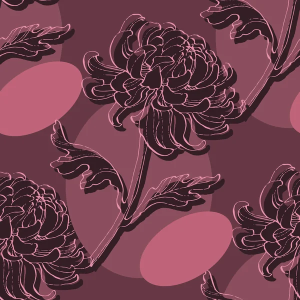 Patrón Floral Sin Costuras Con Crisantemos Primavera Vacaciones Verano Regalos — Archivo Imágenes Vectoriales