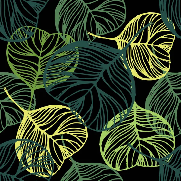 シームレスユーカリの葉 花の植物の花 テクスチャ ラッパーパターン フレームまたは境界線のためのベクトル手描きの野花 — ストックベクタ