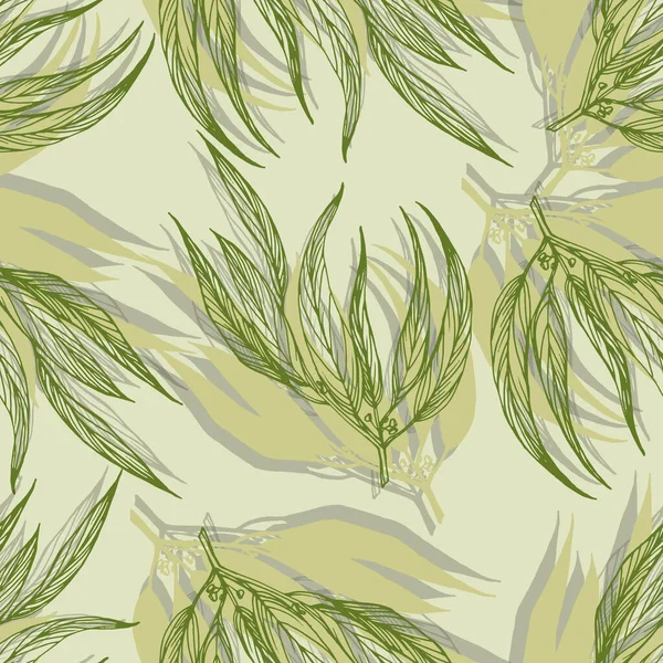 Modèle Sans Couture Eucalyptus Fleur Botanique Florale Vecteur Élégant Fond — Image vectorielle