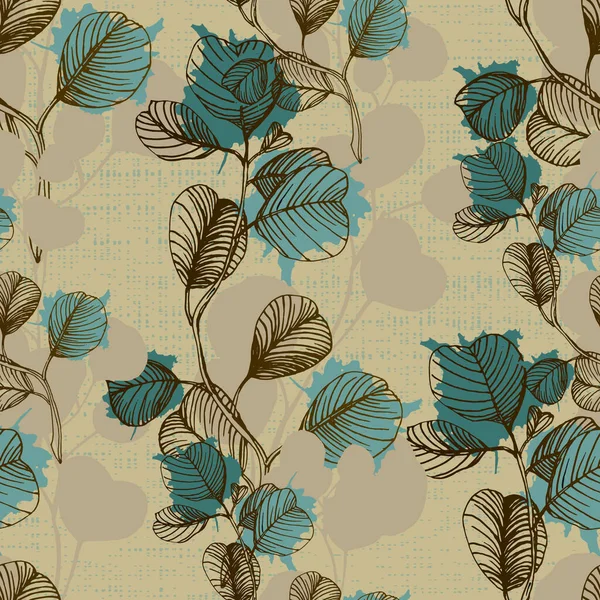 Patrón Sin Costuras Eucalipto Flor Botánica Floral Fondo Floral Elegante — Archivo Imágenes Vectoriales