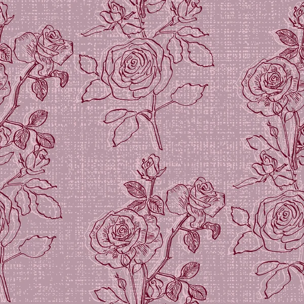 Padrão Sem Costura Vetorial Com Flores Rosa Ornamento Repetição Floral —  Vetores de Stock