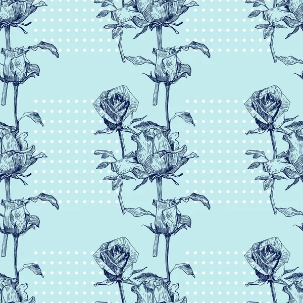 Modèle Vectoriel Sans Couture Avec Des Fleurs Roses Décoration Florale — Image vectorielle