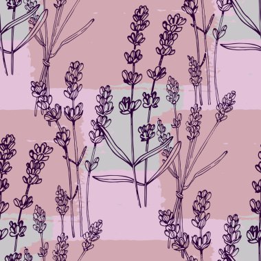Lavanta desenli. Kumaş, kağıt ve diğer yazdırma ve web projeleri için kusursuz desen.