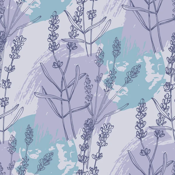 Lavendel Naadloos Patroon Naadloos Patroon Voor Weefsels Papier Andere Druk — Stockvector